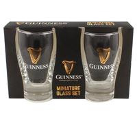 Guinness Set Di 2 X Miniatura Birra Bicchieri Con Arpa Logo Design. Autorizzato