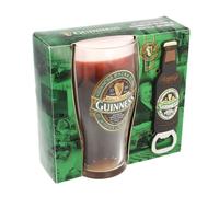 Guinness Shamrock Gift Company - Set di apribottiglie in PVC e bicchiere da pinta con etichetta irlandese