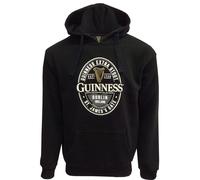 Guinness Label St. James Gate Manica Lunga Uomo Felpa con Cappuccio Nero Small