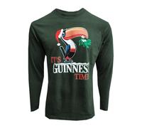 Guinness T-shirt natalizia a maniche lunghe con tucano verde bottiglia, Verde bottiglia, XL