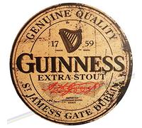 Guinness - Targa in legno con scritta "Mancave", stile vintage, divertente, retrò, per giardino, garage, capannone, cucina, bar, pub, diametro 19 cm