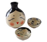 Guinomi Tokkuri Mino Yaki Ware Set Di Bottiglie E Tazze Da Sake Okame Giappone