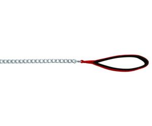 Guinzaglio a catena con manico in neoprene 1,10 m/2,0 mm nero
