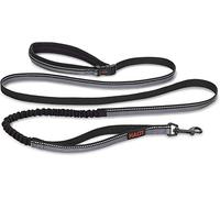 Guinzaglio Active HALTI - Impugnatura imbottita in neoprene, tessuto ammortizzante 3M catarifrangente. Guinzaglio utilizzabile senza mani, ideale per cani medi e grandi (Taglia L, Nero)