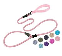 Guinzaglio antiscivolo per cani, guinzaglio in corda di nylon resistente e manico imbottito, non tira per cani di taglia piccola, media e grande (rosa, 1,27 x 1,8 m)