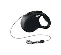 Guinzaglio avvolgibile a corda Flexi Neon Classic 5 m neon tg S Nero