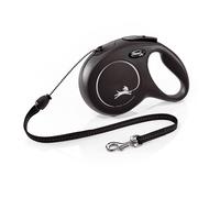 Guinzaglio avvolgibile a corda flexi New Classic M, 8 m - Nero