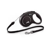 Guinzaglio FLEXI New Classic S corda 8 m. Nero. Fino a 12 kg.