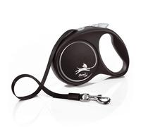 Guinzaglio avvolgibile a fettuccia flexi Black Design, 5 m - M: fino a 25 kg