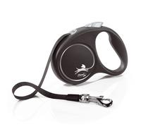 Guinzaglio avvolgibile a fettuccia flexi Black Design, 5 m - S: fino a 15 kg