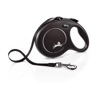 Guinzaglio avvolgibile a fettuccia flexi New Classic L, 8 m - nero