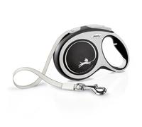 Guinzaglio avvolgibile a fettuccia flexi New Comfort L, 8 m - Nero