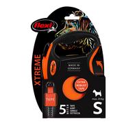 Guinzaglio avvolgibile a fettuccia flexi Xtreme arancione, 5 m - S: fino a 20 kg