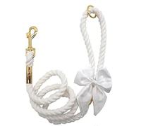 Croci Ceremony Bride - Guinzaglio per cani, Guinzaglio in corda, Elegante, Con Fiocco Decorativo, Per Matrimoni, Bianco, 130x1,5 cm