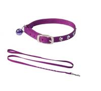 GUINZAGLIO CON COLLARE PER CANI E GATTI PARURE IN NYLON DIAMONDS