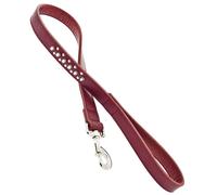 FERRIBIELLA GUINZAGLIO CORTO IN PELLE CON BORCHIE (2,5 x 80 CM.) ROSSO