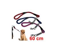 GUINZAGLIO CORTO MOD. SAN DIEGO CORDA INTRECCIATA CON MOSCHETTONE A MOLLA 60 CM
