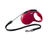 GUINZAGLIO FLEXI MOD. "NEW CLASSIC" CON CORDA M 5MT ROSSO