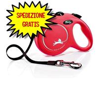 Croci Flexi New Classic, Guinzaglio per cani allungabile, 5 Metri /Taglia L - fino a 50 KG, Rosso