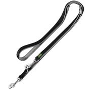 Guinzaglio Hunter in neoprene nero/grigio - L 2 m x H 2 cm - regolabile