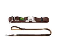 Guinzaglio da passeggio regolabile Neopren 15/200Nylon marrone/Neopren caramello