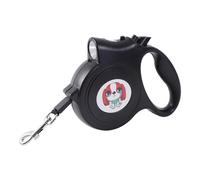 Guinzaglio lungo retrattile per cani, design ergonomico con luce LED per passeggiate notturne, larghezza 5 m, impugnatura antiscivolo, blocco freno a