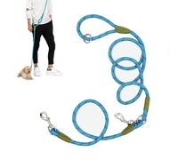 Guinzaglio multifunzione per cani a mani libere, 2,3 m, in corda, riflettente, per cani di taglia grande, media e piccola, per passeggiate, jogging e corsa, addestramento (blu)