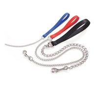 Guinzaglio nylon con catena 2 x 800 mm blu Blu