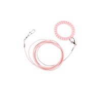 Guinzaglio per addestramento al volo con catena anti-fuga, corda di sicurezza resistente per esterni per pappagalli, per il controllo del volo e l'esercizio.,Rosa,2 metri