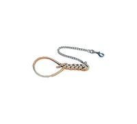 GUINZAGLIO PER CANE IN CUOIO DI BUFALO INTRECCIATO CON CATENA DA 70 CM DF 605874