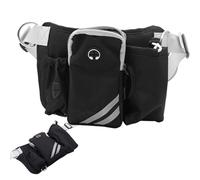 Guinzaglio per cani a mani libere, leggero, in nylon, con doppia cerniera, borsa per cani da corsa, multifunzione, per corsa, escursionismo, jogging, ciclismo