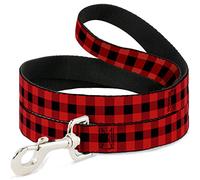Guinzaglio per cani Buffalo Plaid Nero Rosso 1,0 cm di larghezza