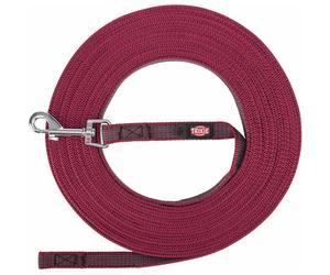 Guinzaglio per cani gommato Trixie, sangria - Tg. S-M: 10 m di lunghezza / 15 mm di larghezza