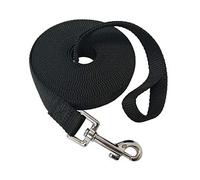Guinzaglio per cani in nylon per cani di taglia piccola, media e grande, lunghezza 4,6 m, 6,1 m, 9,1 m, 15,2 m, per addestramento di richiamo dell'obbedienza, campeggio (6,1 m, nero)