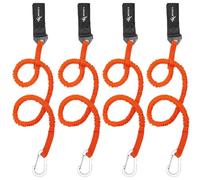 Guinzaglio per kayak, per kayak, kayak, pagaia, elastico, a spirale, accessori per la pesca, per kayak e pagaie, arancione, confezione da 4