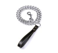 Guinzaglio Pet Control con Catena in Metallo e Comodo Manico in Pelle Design