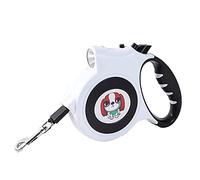 Guinzaglio retrattile per cani,Guinzaglio retrattile per cani con sistema di bloccaggio,Resistente e Robusto,Luce a LED Guinzaglio per Cani Retrattile 5 Metri (White)