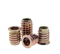 GUIPENG 10 pezzi/50 pezzi M6 M8 M10 in lega di zinco con inserto in acciaio al carbonio con esagono incassato filettato for mobili in legno(10pcs,M6x10mm)