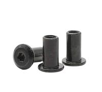 GUIPENG 10 Pezzi/Lotto M3 M4 M5 M6 M8 zincato Nero Grande Piatto Esagonale Testa Esagonale incassata Rivetto connettore Inserto Giunto Manicotto Tappo Dado di Testa(M4x8mm 10pcs)