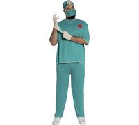 Guirca- Costume da Dottore per Adulti, Azzurro, L, 80223