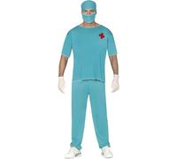Guirca- Costume da Dottore per Adulti, Azzurro, L, 80223