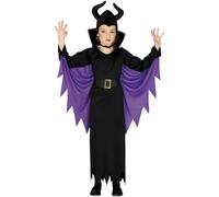 COSTUME STREGA MALEFICA BAMBINA 7-9 ANNI