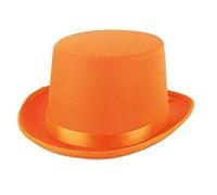 Guirca - Cappello Cilindro Adulto in Tessuto Alta QUALITA' (Arancio)