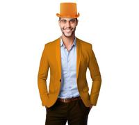 Guirca - Cappello Cilindro Adulto in Tessuto Alta QUALITA' (Arancio)