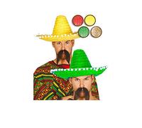 Guirca Cappello Messicano Sombrero Adulto 45 CM - Colori Assortiti (Verde)