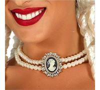 Guirca- Collana di Perle con Cameo, Colore Bianco, 17379