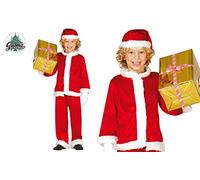 Costume da Babbo Natale bambino vestito rosso recita natalizia Santa Claus festa