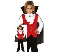 Guirca- Costume Bambino Vampiro Dracula 5-6 Anni, Colore Bianco,Nero e Rosso, 87770