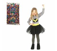 Guirca Costume Bat Girl per Bambina Vestito da Super Eroina Bat Man
