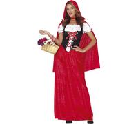 Guirca- Costume Cappuccetto Rossa Adulto Taglia M 38-40, Colore Nero,Rosso e Bianco, 88582